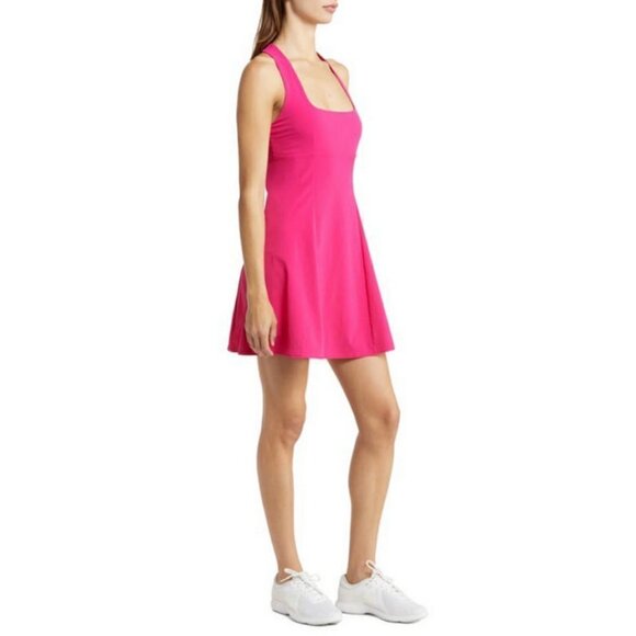 💕OUTDOOR VOICES💕 Cross Back Tennis Minidress ~ PItaya Pink Large L NWT - Picture 5 of 14
